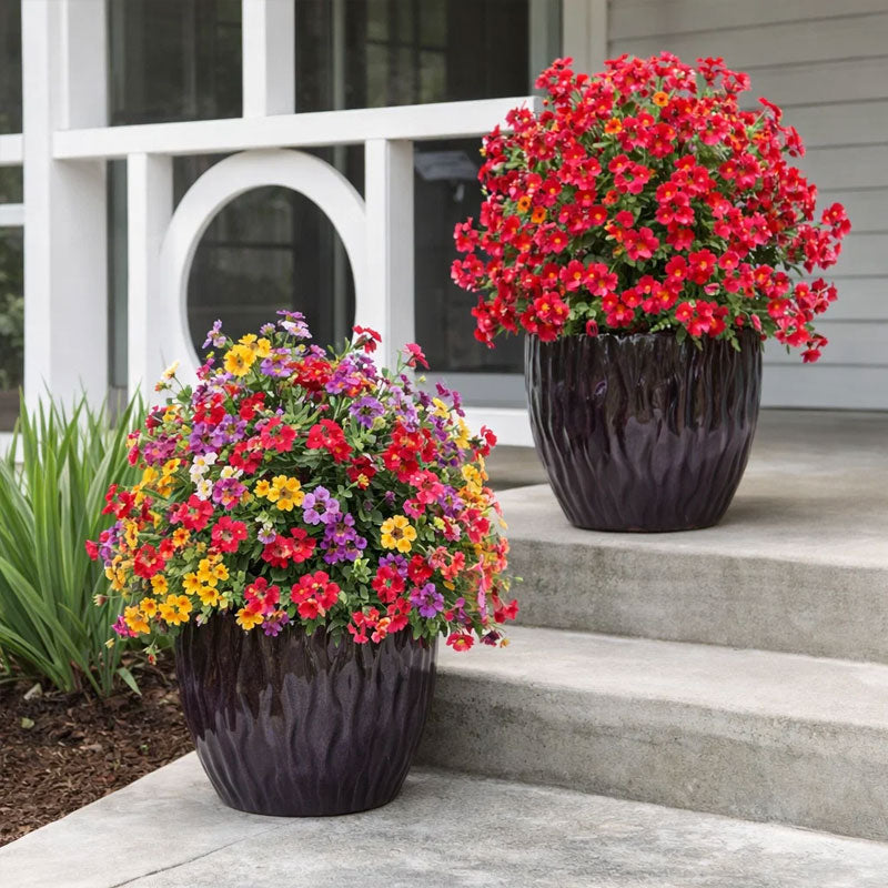 Konstgjord eukalyptus- och violjordstickningsblomsterdekoratio