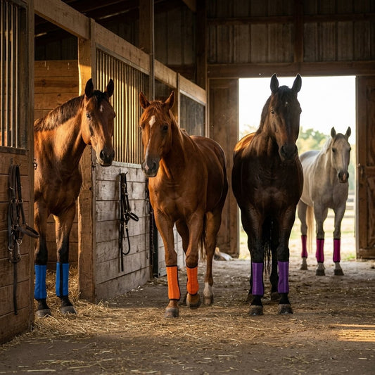 🐎Flugsäkra benvärmare i nät för hästar – 4-pack andningsbara sommarstövla