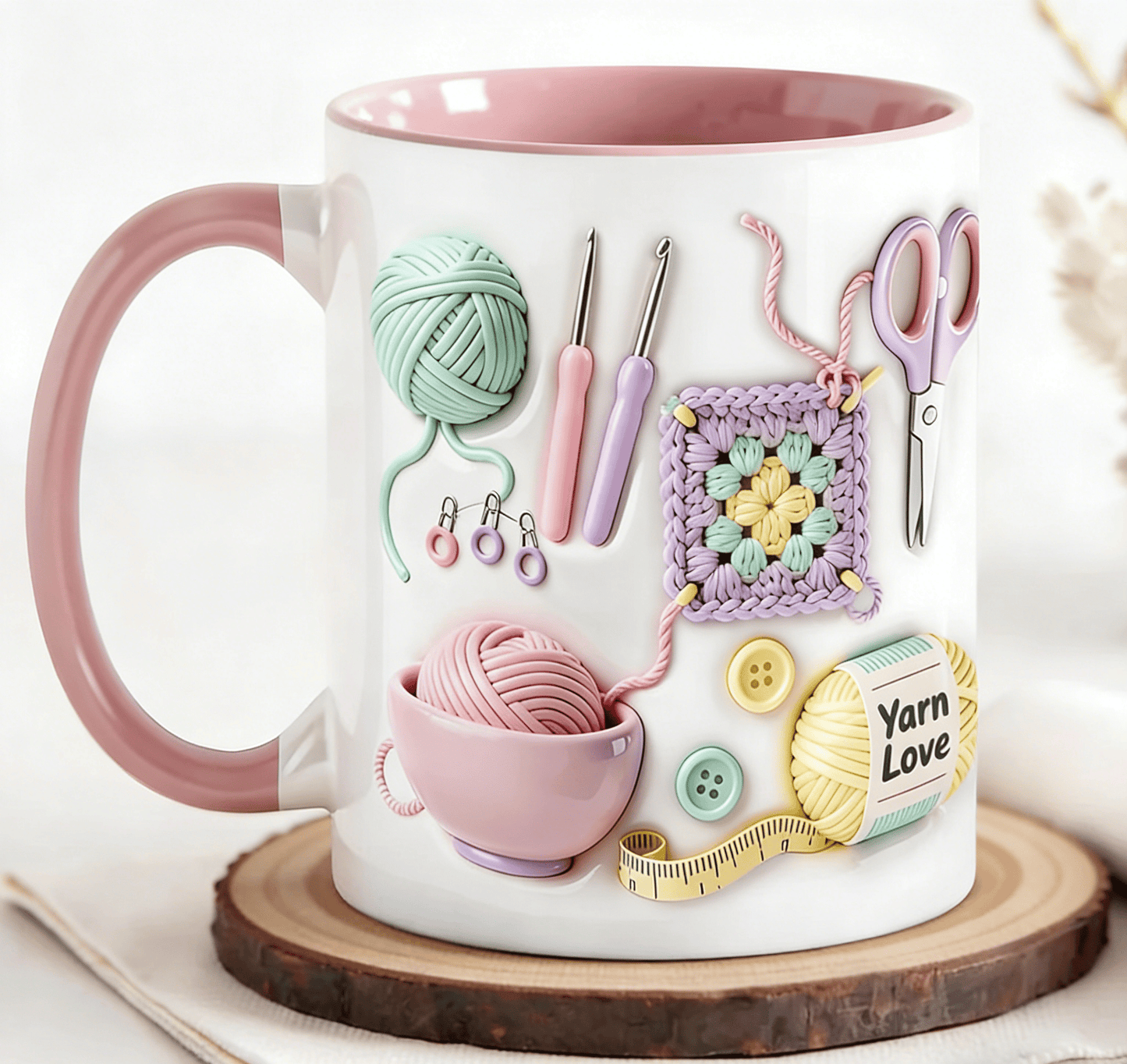 🧶 Mugg med "Yarn Love" – En present för hantverkare och kreativa själa
