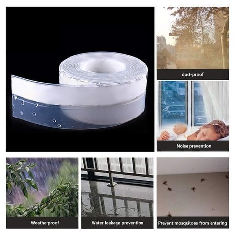 5 m dörrtätningslist – självhäftande, flexibel silikon, håller ute damm, insekter och bulle
