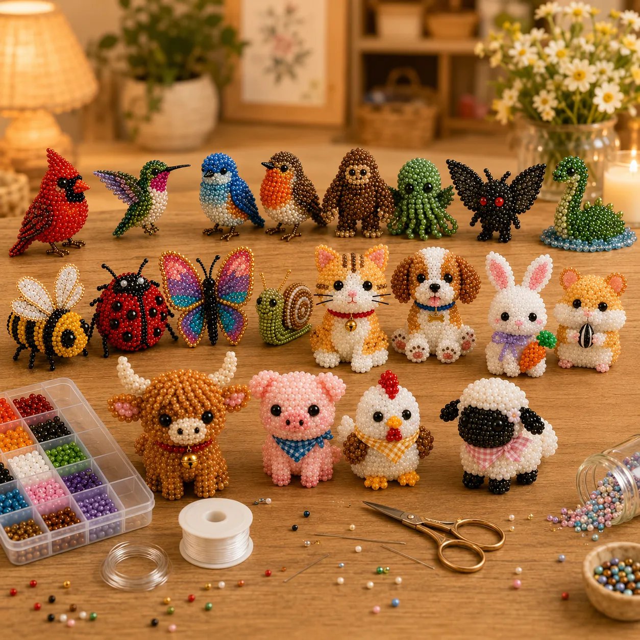 🧵✨ Litet DIY-kit med 3D-pärldju
