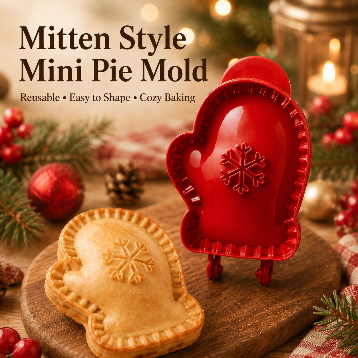 🥧Nybörjarvänlig, återanvändbar miniform för handpajer | 6 roliga former för enkel fyllning, formning och tillslutning av hembakade pajer och bakverk 🍎