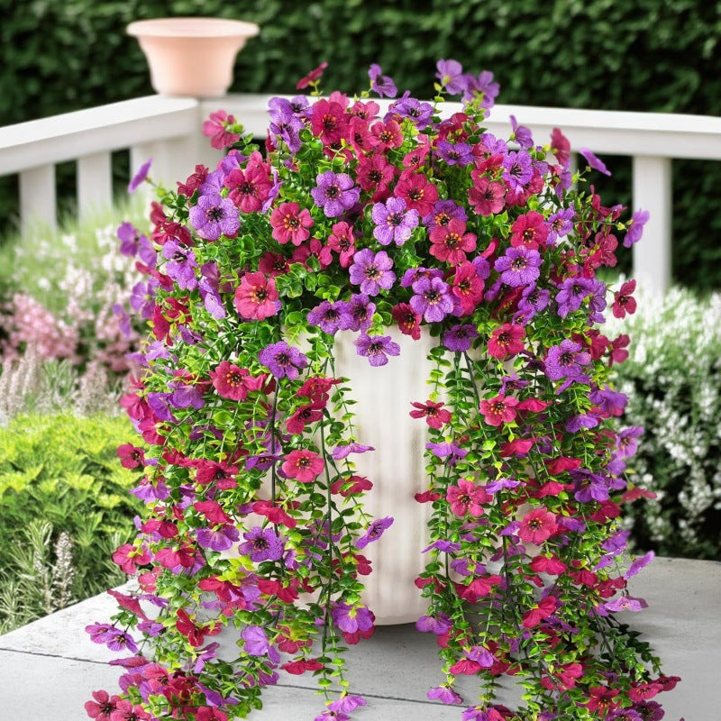 Kaskadformade prästkragar och eukalyptusblommor för utomhusbruk – UV-beständig