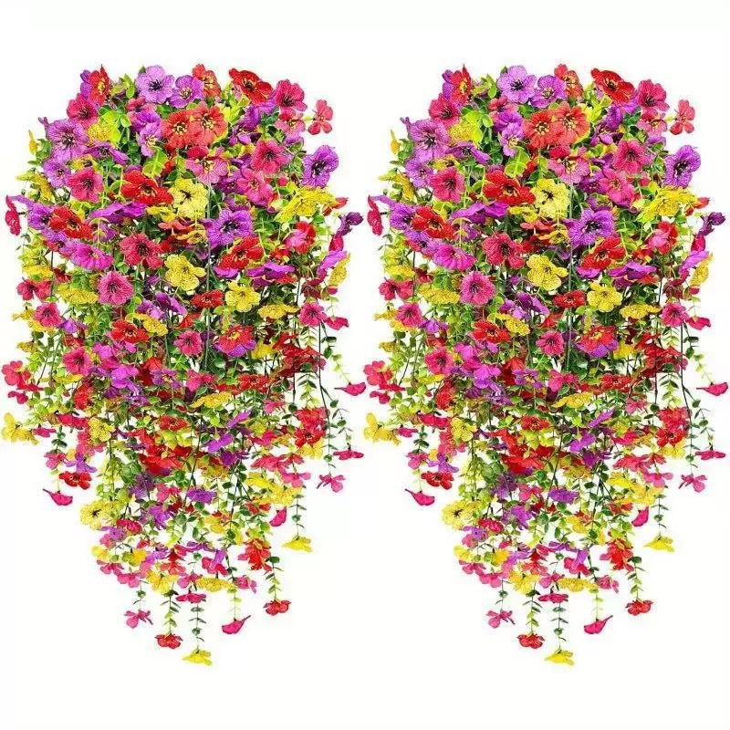 Kaskadformade prästkragar och eukalyptusblommor för utomhusbruk – UV-beständig