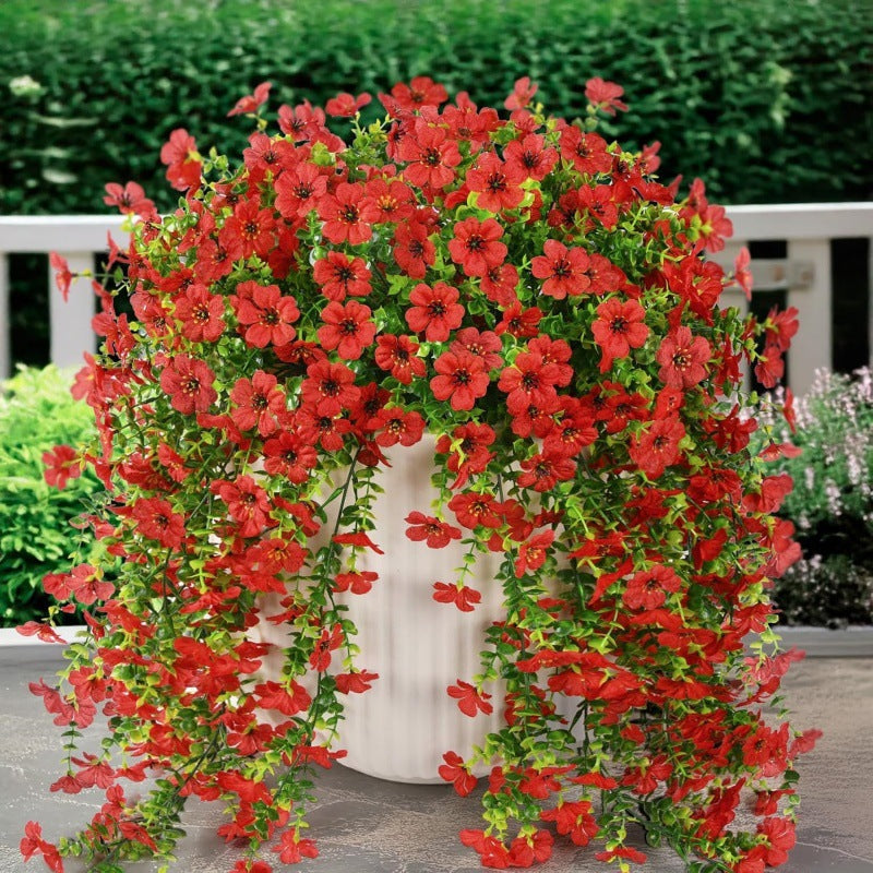 Kaskadformade prästkragar och eukalyptusblommor för utomhusbruk – UV-beständig