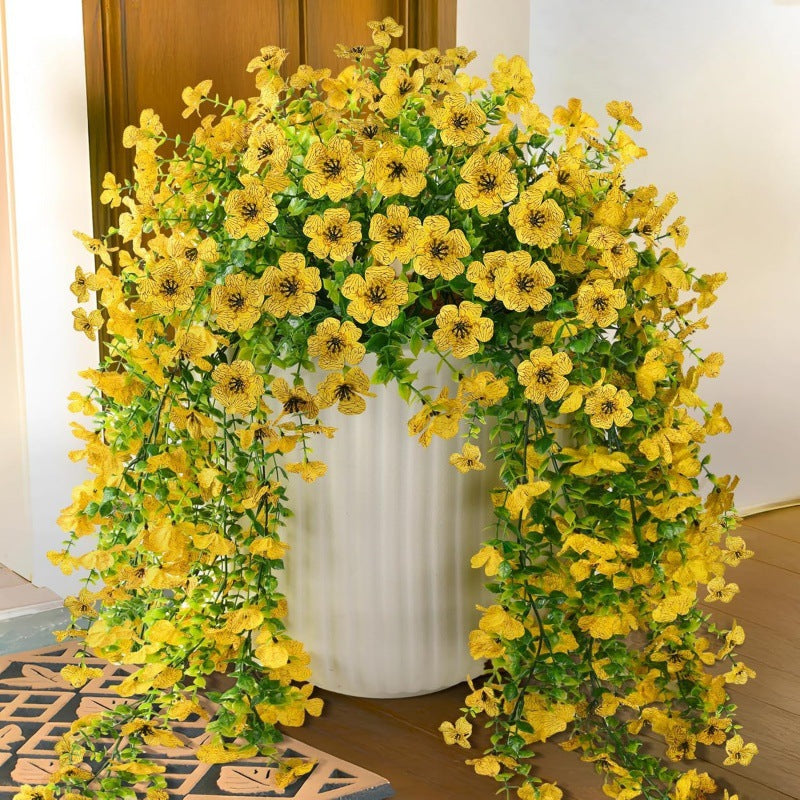 Kaskadformade prästkragar och eukalyptusblommor för utomhusbruk – UV-beständig