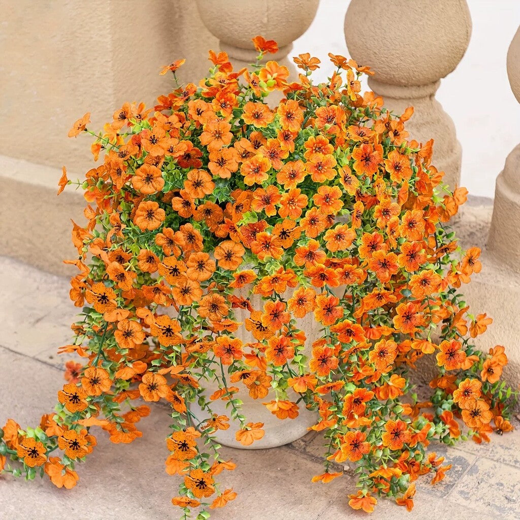 Kaskadformade prästkragar och eukalyptusblommor för utomhusbruk – UV-beständig