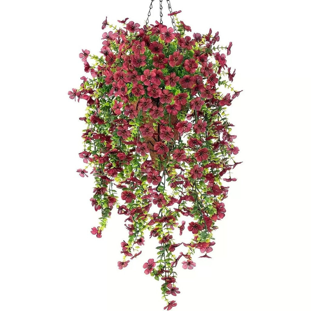Kaskadformade prästkragar och eukalyptusblommor för utomhusbruk – UV-beständig