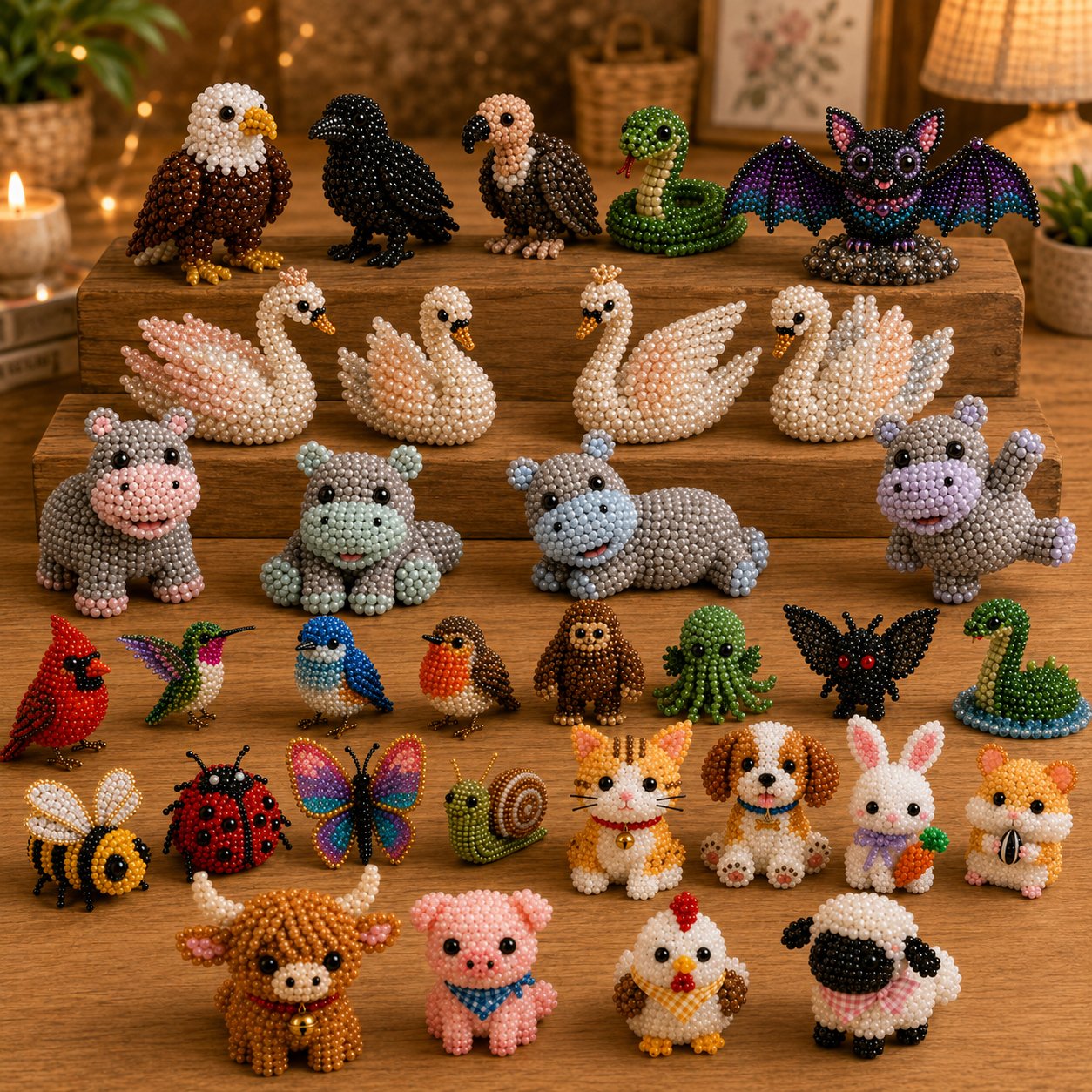 🧵✨ Litet DIY-kit med 3D-pärldju