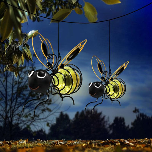 ✨Denna veckans specialpris💥 Utegående hängande solcellsbi-lampa