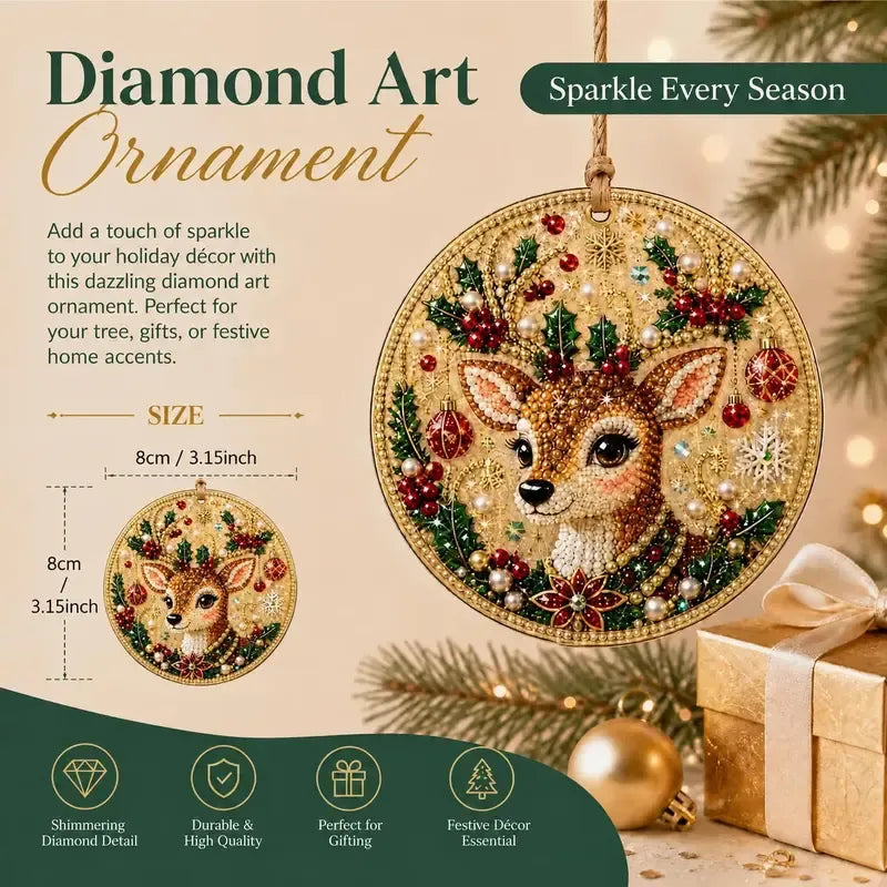 ⏳ Sista dagen med 49 % rabatt – 🎄Nybörjarvänligt DIY-kit för diamantmålning med julpärlor och ädelstenar | 6 festliga motiv med glittrande pärlor, facetterade ädelstenar och detaljer i 3D-lager