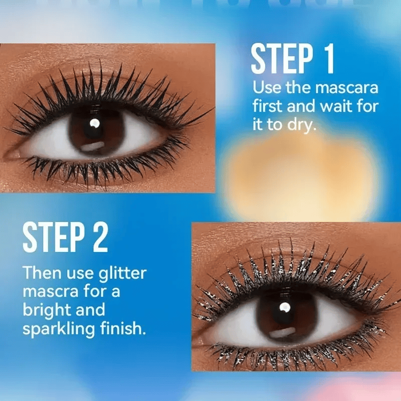 Färgglad Glittermascara/Colorful Glitter Mascara