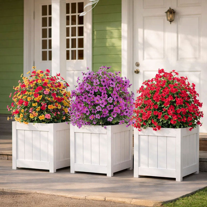 Konstgjord eukalyptus- och violjordstickningsblomsterdekoratio