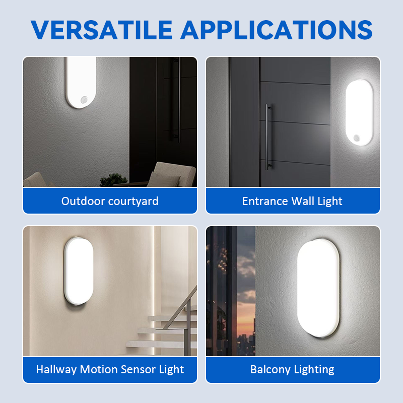 Vattentät vägglampa med rörelsesenso