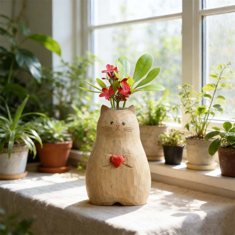 Tjock kattvas med hjärtfor