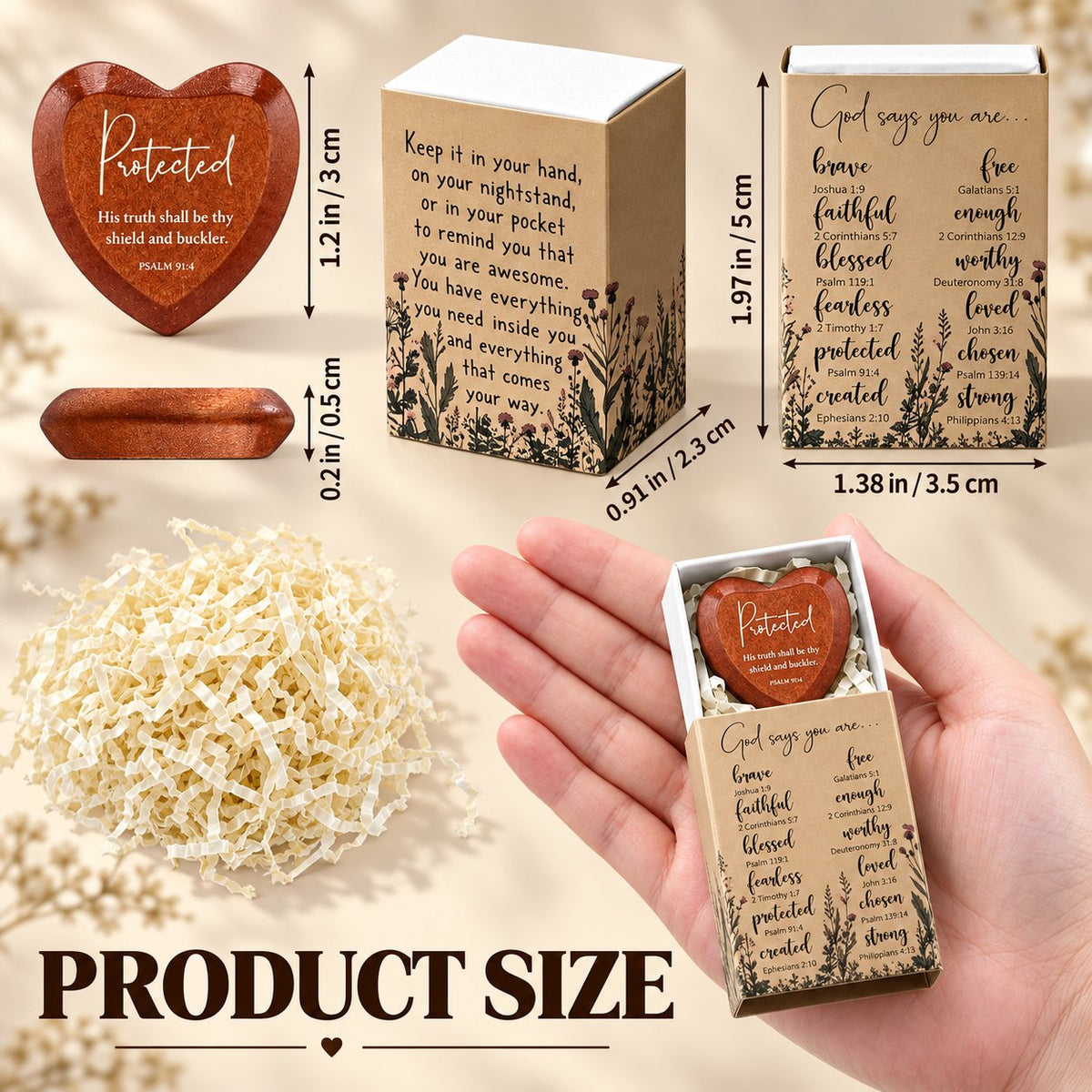 ✝️🎁 Kristet presentpaket med hjärtformade fickkort (12-pack）