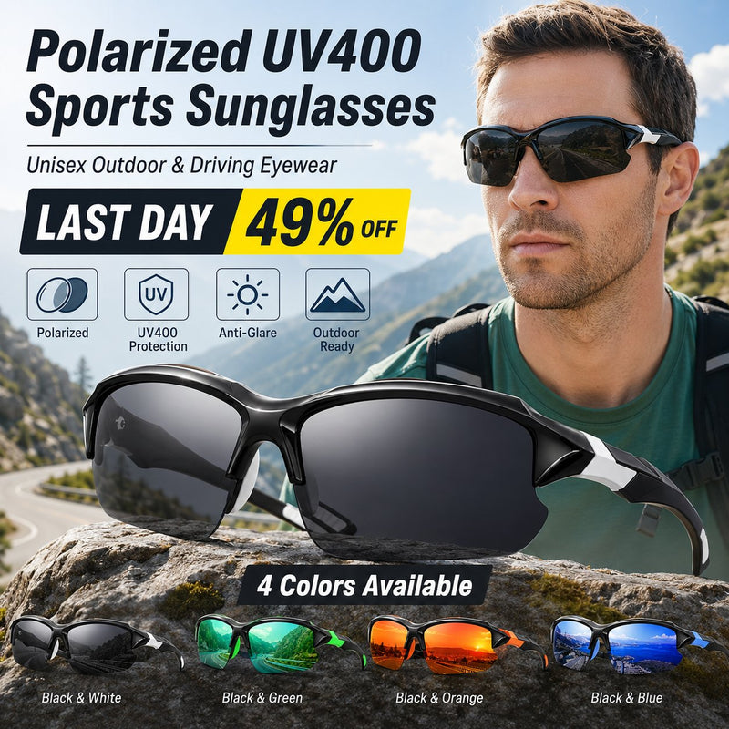 Polariserade UV400-sportglasögon – Unisexglasögon för friluftsliv och bilkörnin