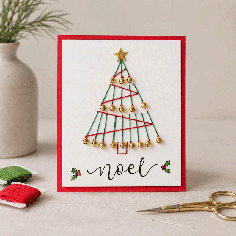 🎄🧵DIY-set för en glad och ljus jul (6 st）