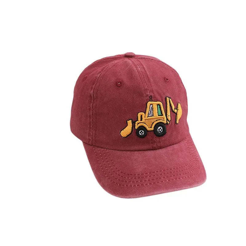 🚜Baseballkeps med grävmaskinmotiv för småbarn