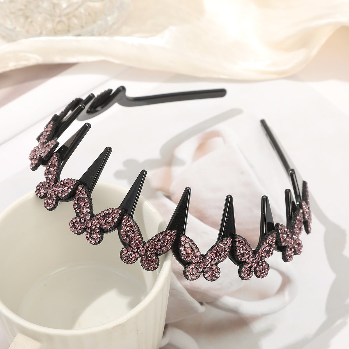 💥Set med vågformade kristallhårband – Lätt, halkfritt och flickaktigt hårsmycke, glittrande vågformade hårband med kristalldetaljer för bröllop och vardagsbruk, flickaktiga och feminina accessoare
