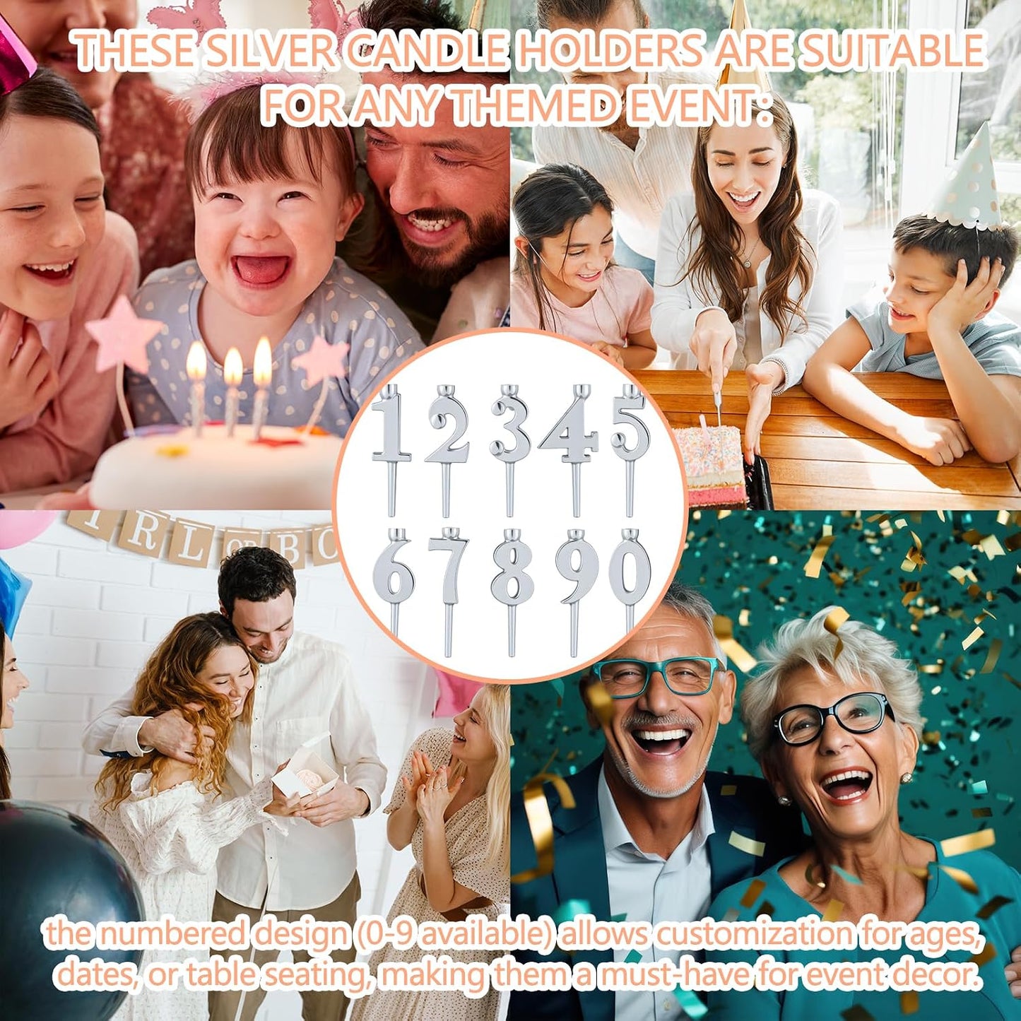 Set med sifferformade ljusstaka