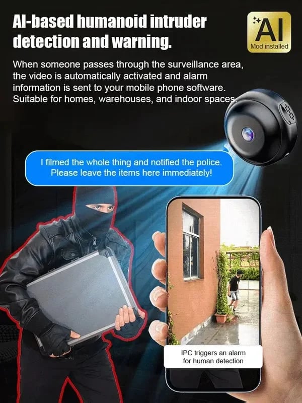 📸 1080P trådlös minikamera i myntstorlek, kan installeras var som helst, fjärrövervakning i realtid via smarttelefon.