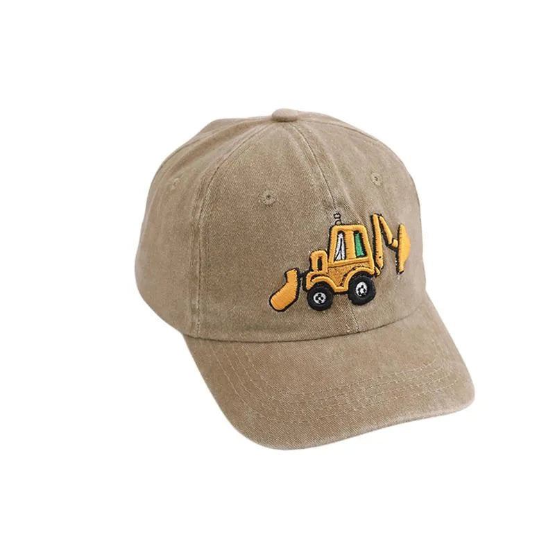 🚜Baseballkeps med grävmaskinmotiv för småbarn