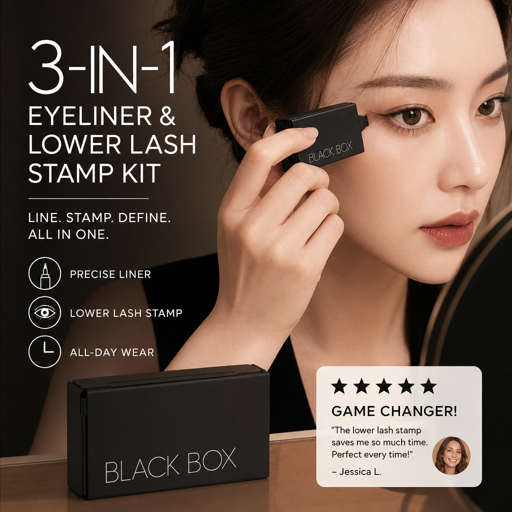 🥳2026 års bästsäljare🥳💞 Över 50 000 sålda exemplar! 💄✨ 50 % rabatt! 3-i-1-set med eyeliner och mascara för undre fransarna – skapa perfekt eyeliner och fransmakeup på bara några sekunder. Vattenfast och kladdar inte. Du behöver inte ha en stadig hand! 👁️