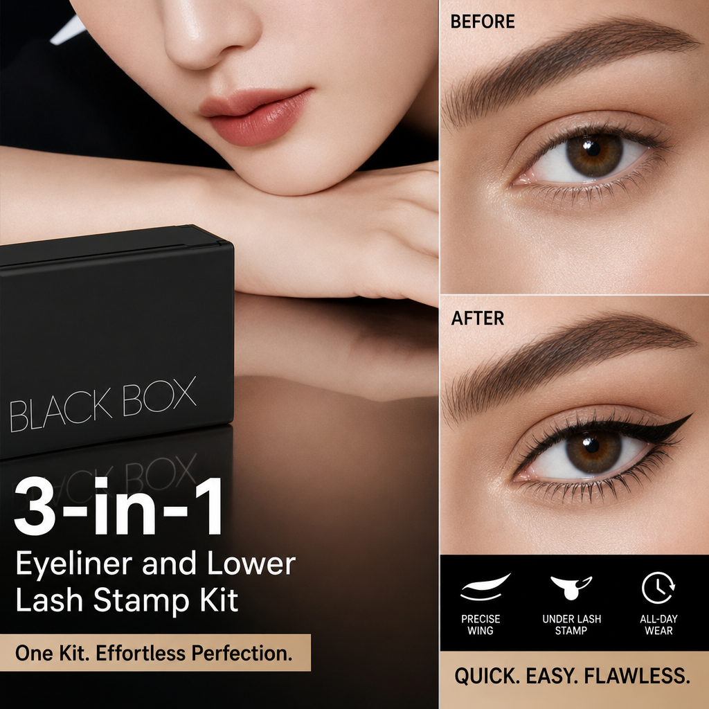 🥳2026 års bästsäljare🥳💞 Över 50 000 sålda exemplar! 💄✨ 50 % rabatt! 3-i-1-set med eyeliner och mascara för undre fransarna – skapa perfekt eyeliner och fransmakeup på bara några sekunder. Vattenfast och kladdar inte. Du behöver inte ha en stadig hand! 👁️