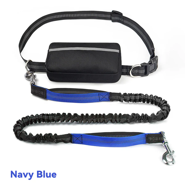 Löparmidjeväska med koppel för hund