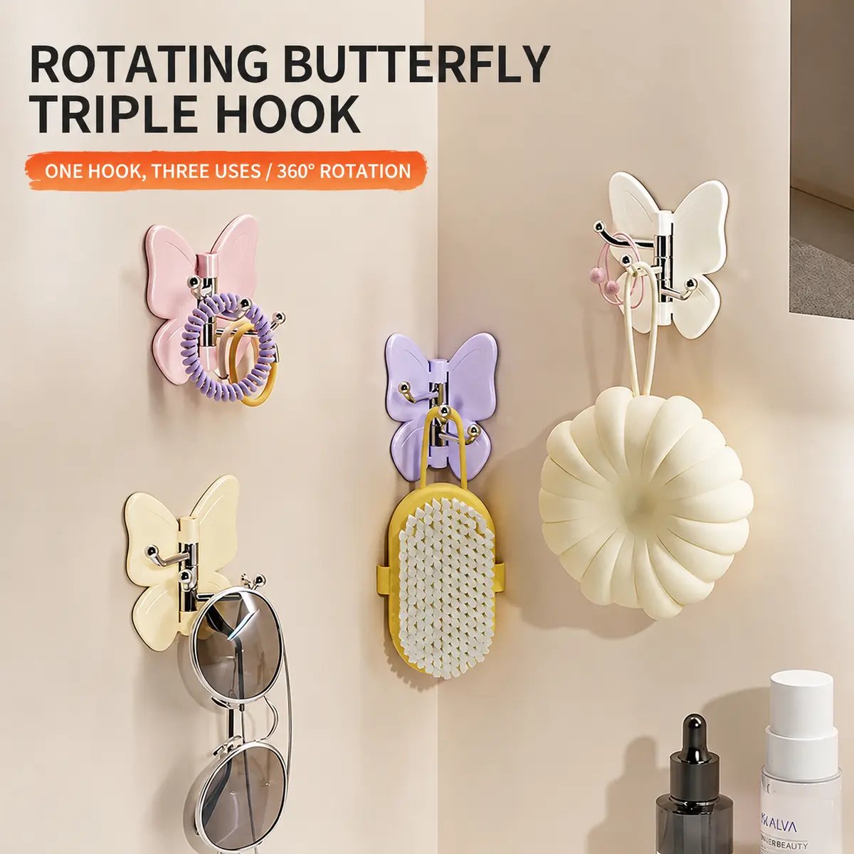 🔥SISTA DAGEN 50 % RABATT – 🦋Vridbar fjärilskrok utan borrning (4-pack）