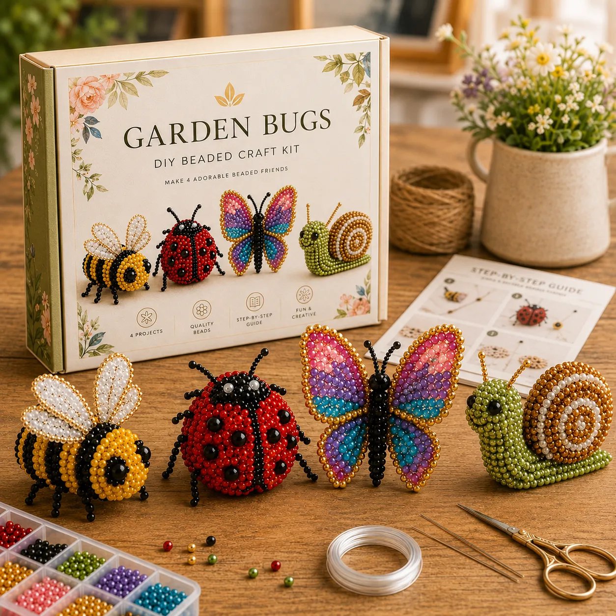 🧵✨ Litet DIY-kit med 3D-pärldju