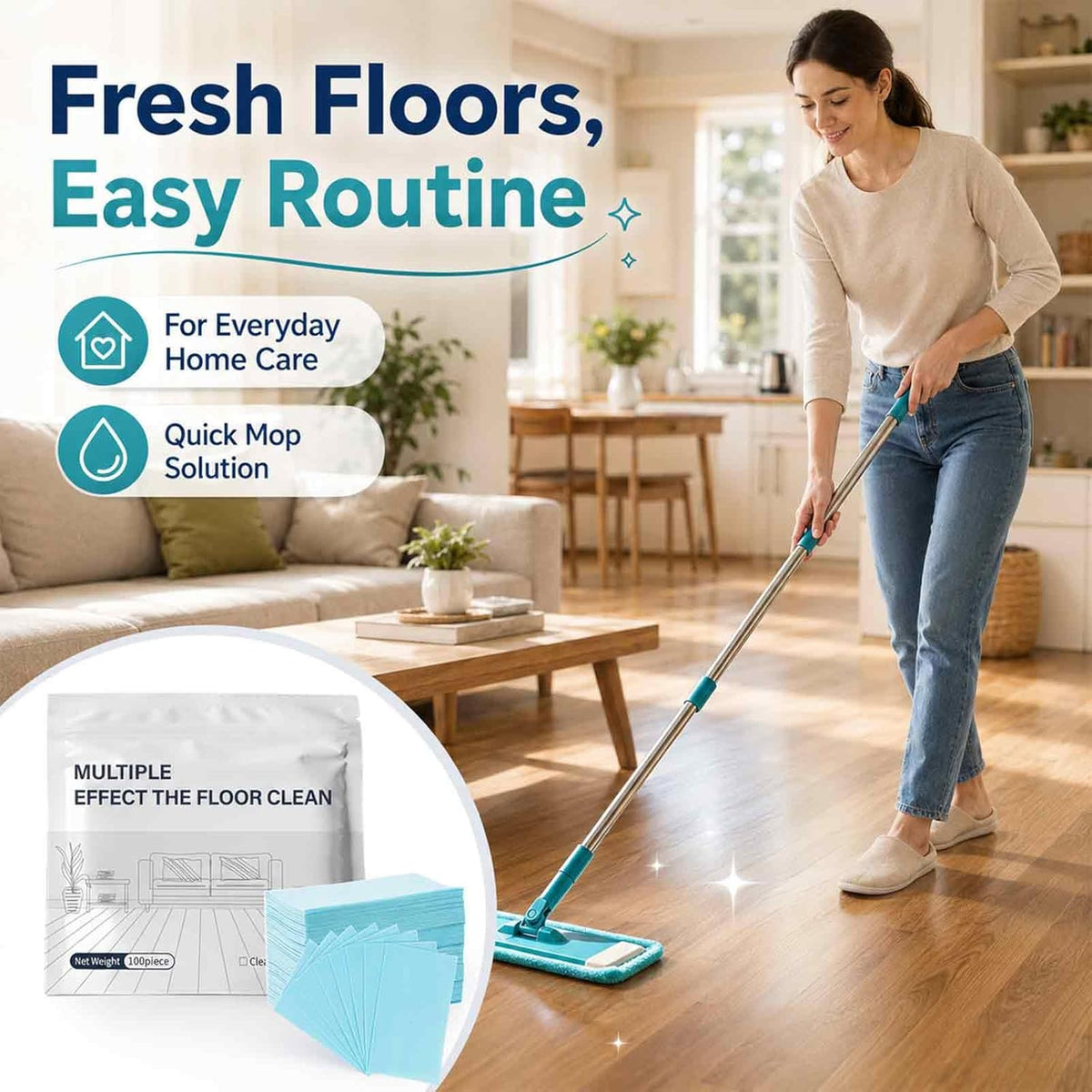 🧹 Rengöringsdukar för djuprengöring av olika ytor (100 st.) ✨ Effektiv fläckborttagning för kök, badrum och mycket mer
