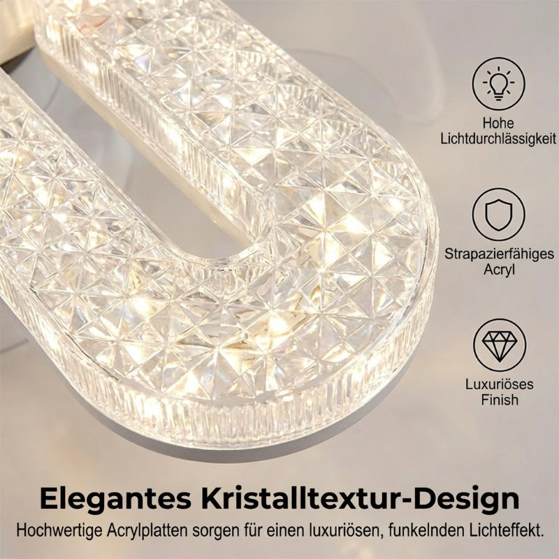 LED-fläktlampa med 5 blad och kristalleffek