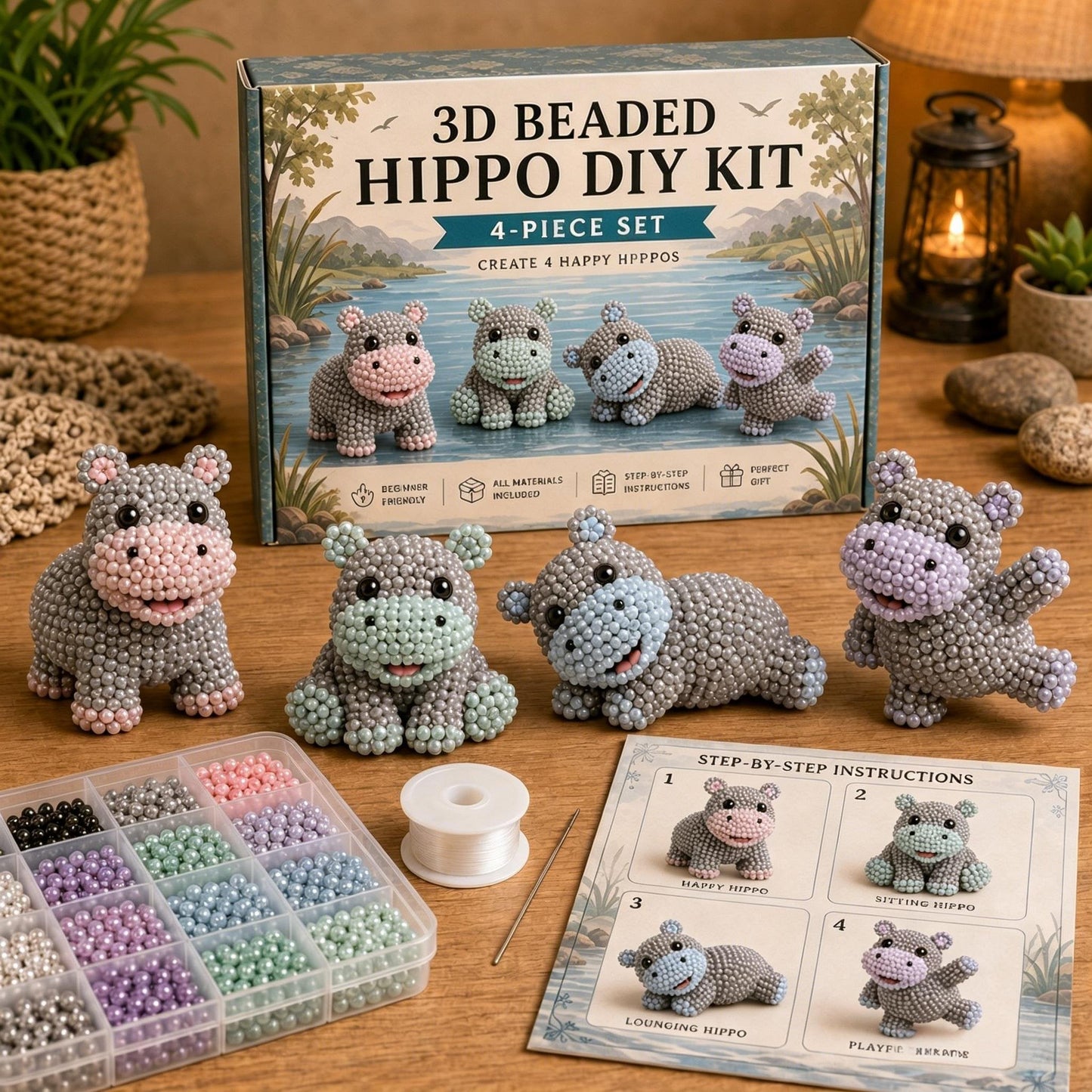 🧵✨ Litet DIY-kit med 3D-pärldju