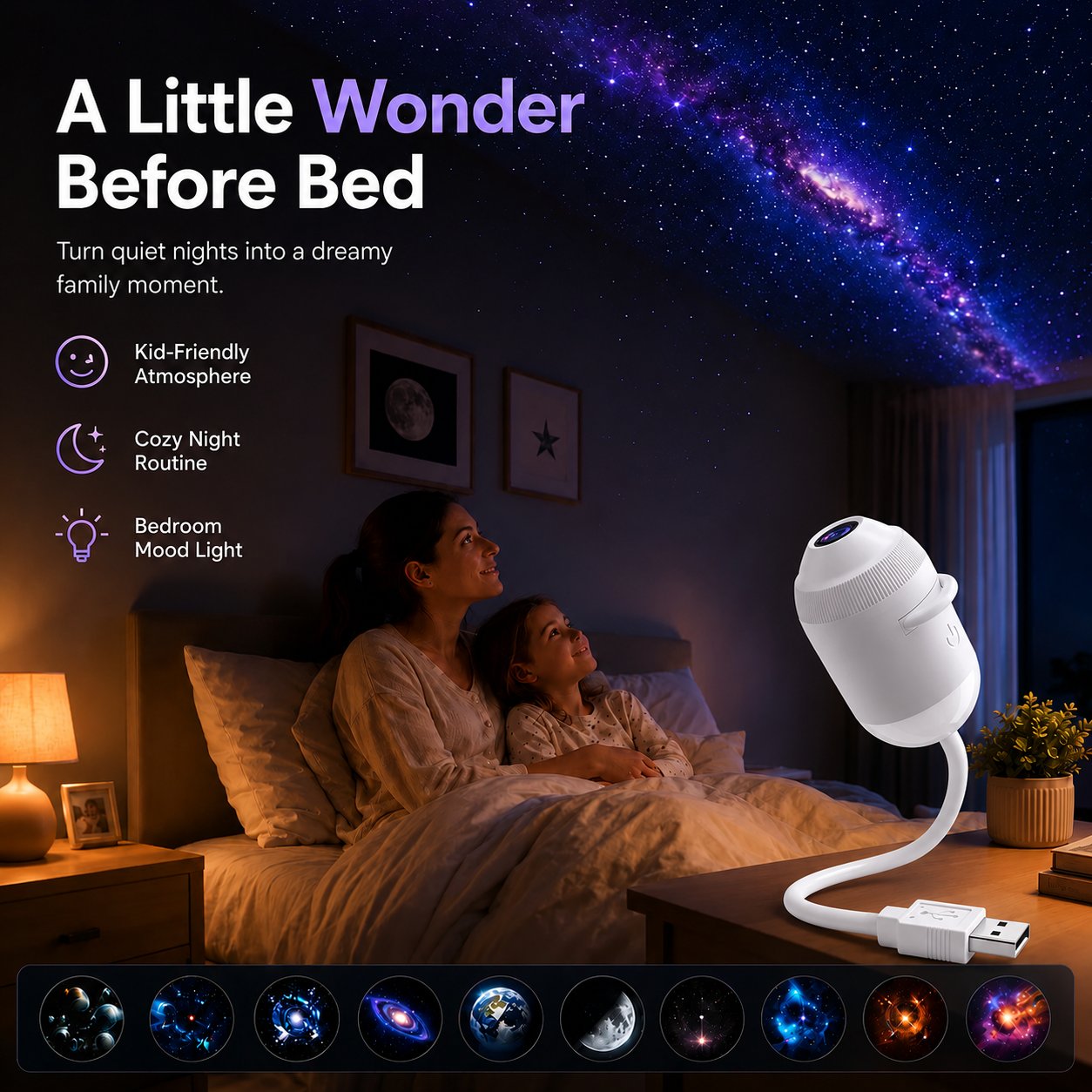 ✨ Plug-and-Play HD-stjärnprojektor