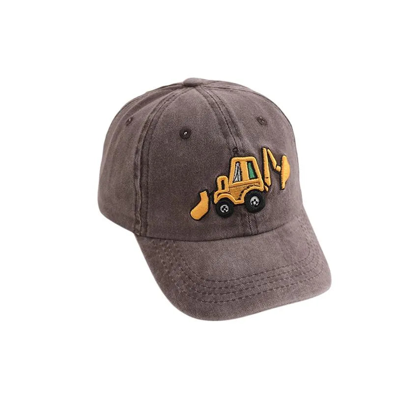 🚜Baseballkeps med grävmaskinmotiv för småbarn