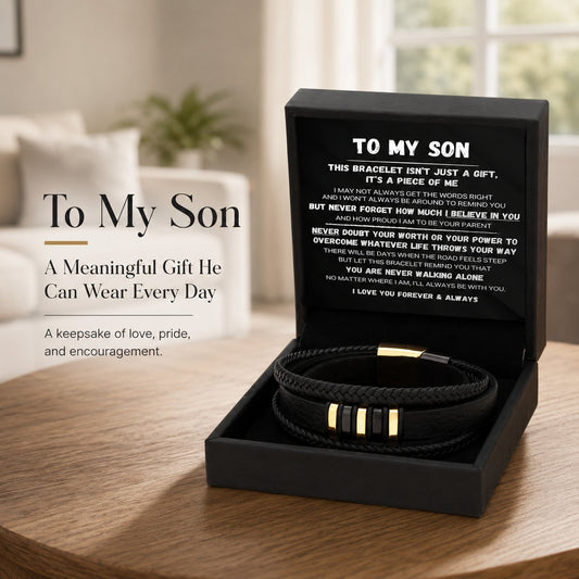 Till min son – ”Never Walk Alone”-set med flätade armban