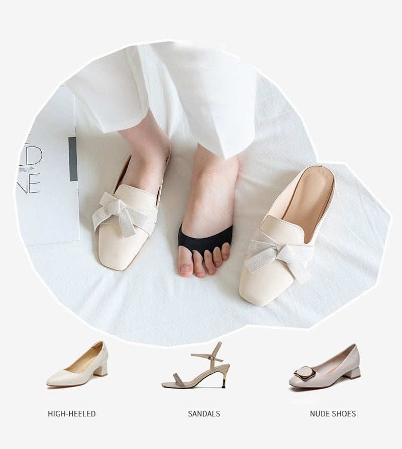 👠✨ Femtåiga framfotsskydd för kvinnor | Stötdämpande inlägg för höga klackar | Svart/Beig
