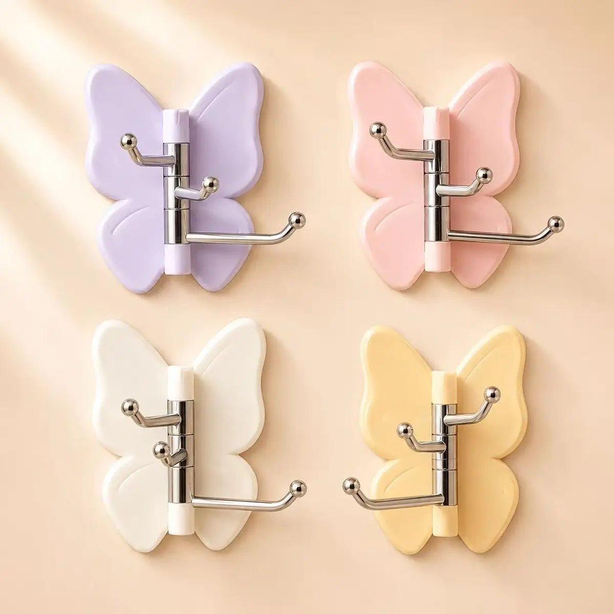 🔥SISTA DAGEN 50 % RABATT – 🦋Vridbar fjärilskrok utan borrning (4-pack）
