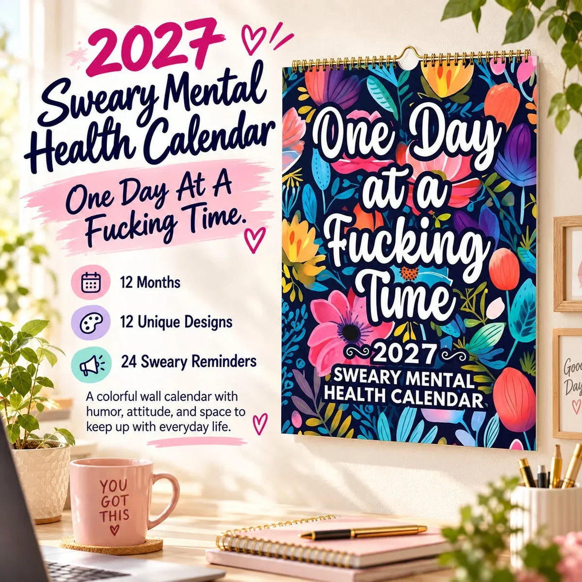 📅 Väggkalender 2027 med humor och svordoma