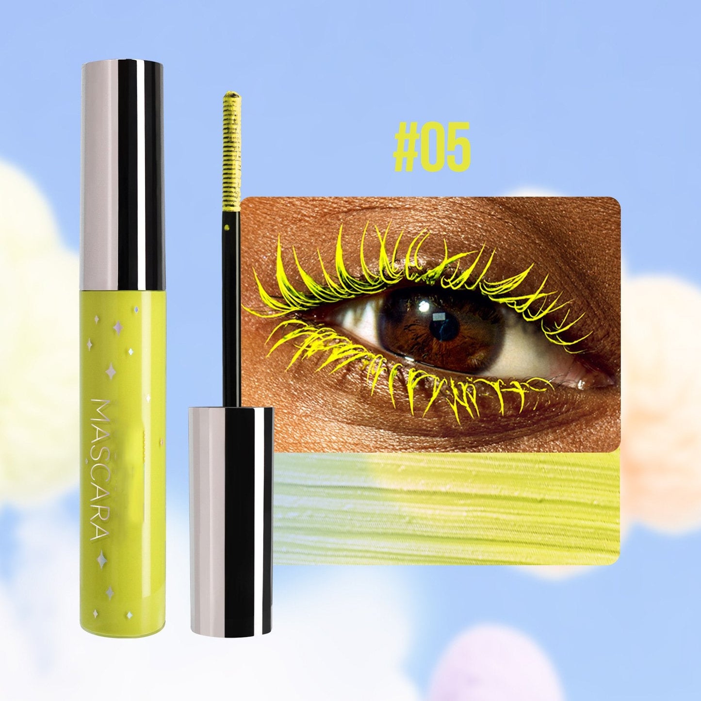 Färgglad Glittermascara/Colorful Glitter Mascara