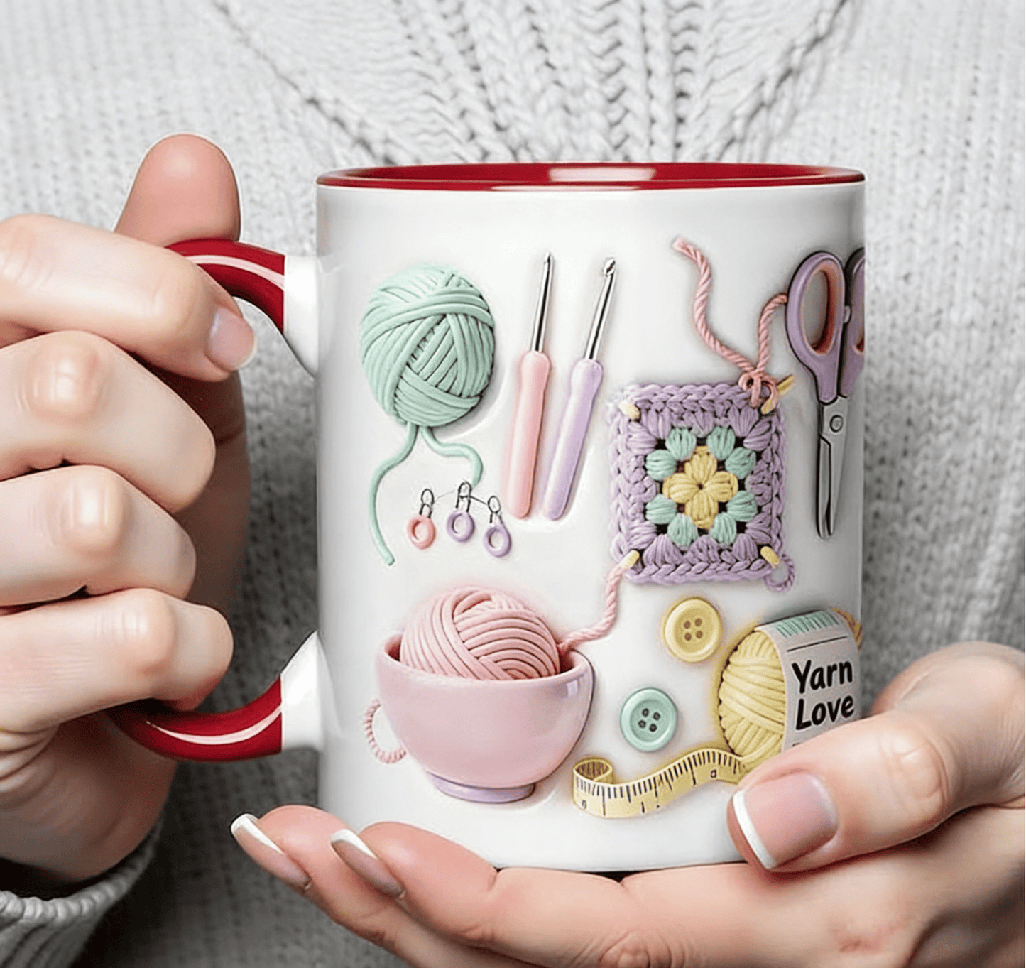 🧶 Mugg med "Yarn Love" – En present för hantverkare och kreativa själa