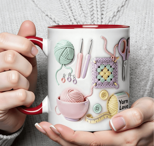 🧶 Mugg med "Yarn Love" – En present för hantverkare och kreativa själa