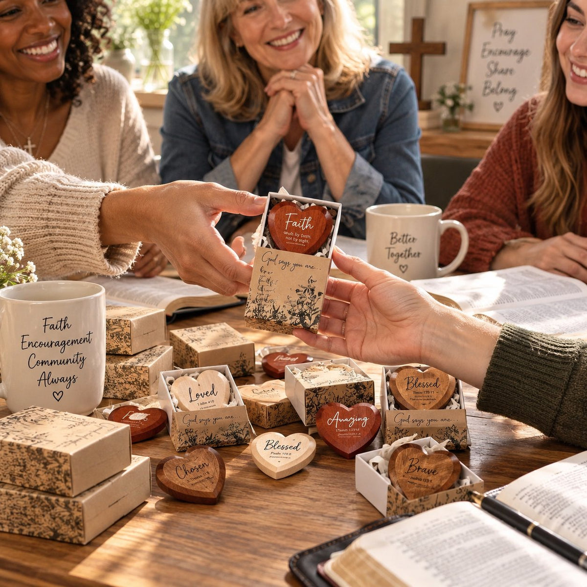 ✝️🎁 Kristet presentpaket med hjärtformade fickkort (12-pack）
