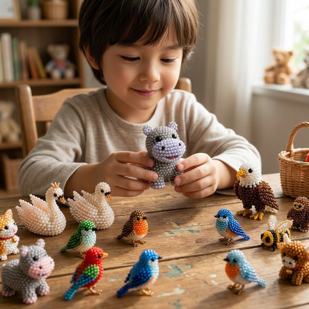 🧵✨ Litet DIY-kit med 3D-pärldju