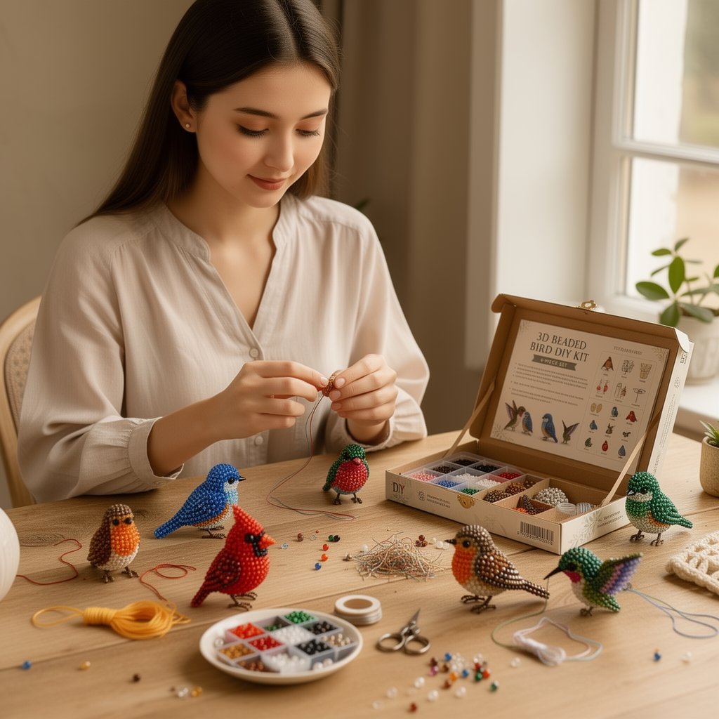 🧵✨ Litet DIY-kit med 3D-pärldju