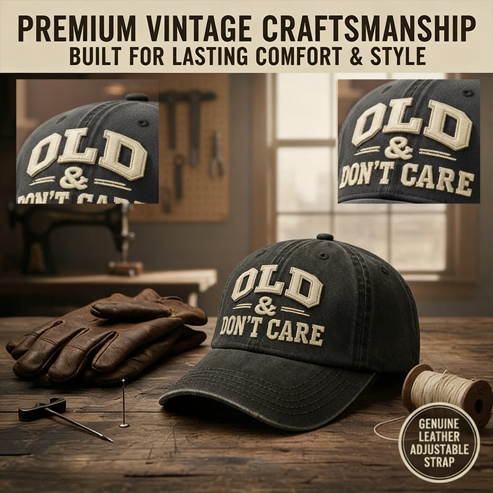🧢 2026 Nyårsrea 🔥 Vintage-sliten keps "GAMMAL & BRYR MIG INTE
