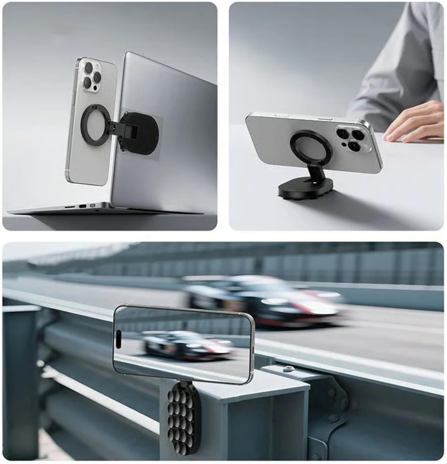 🔥 3-i-1 magnetisk telefonhållare med sugkopp