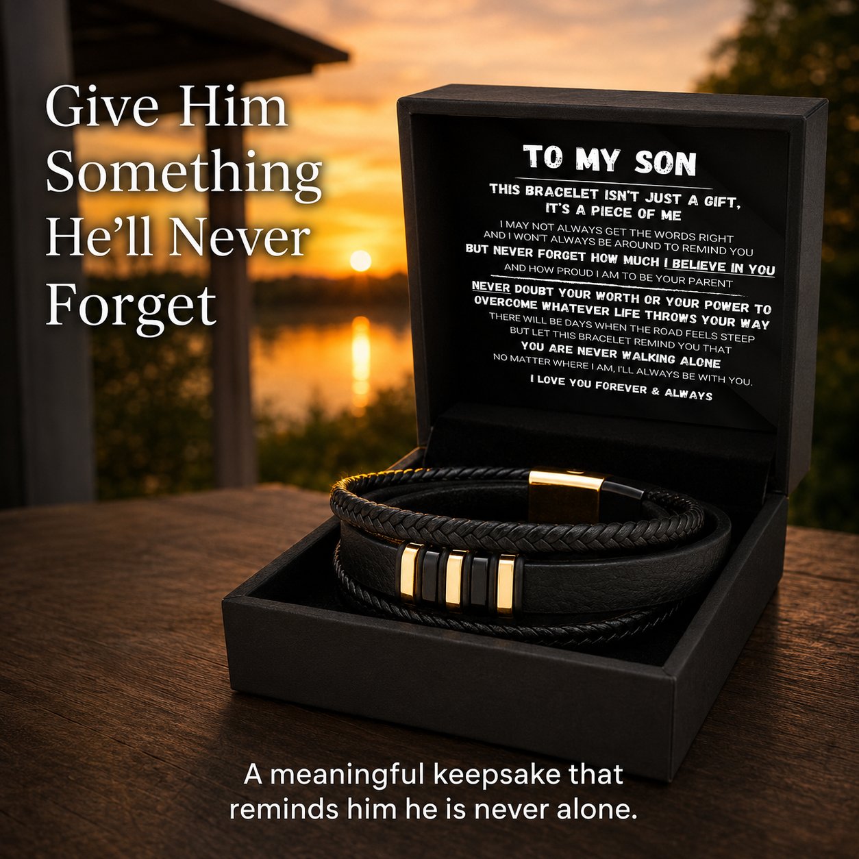 Till min son – ”Never Walk Alone”-set med flätade armban
